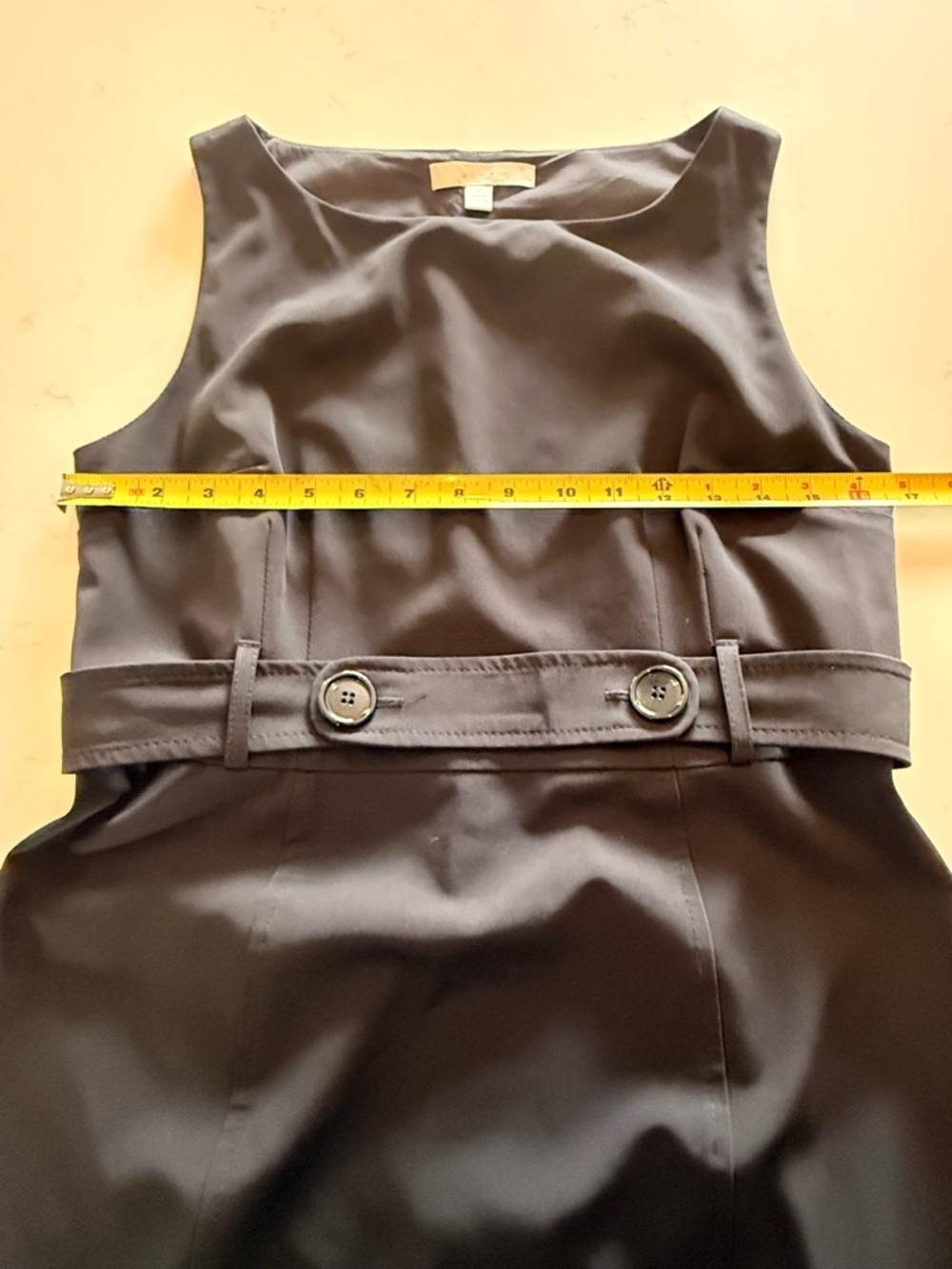 Sleeveless Midi Dress with Belt Detail - Black